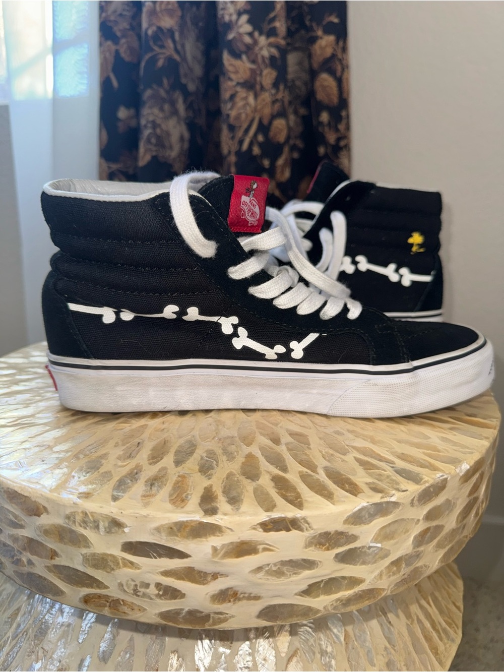 Vans x Peanuts Snoopy Skeleton Sk8-Hi Black High Top Sneakers Men’s 6.5 - Picture 9 of 9